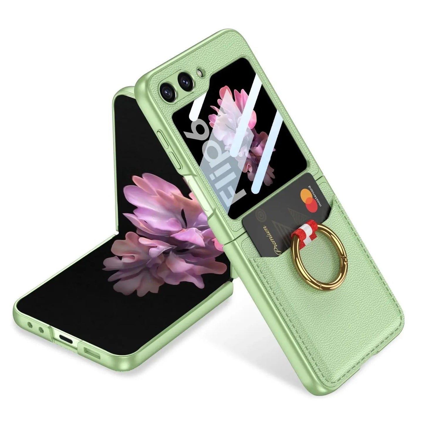 Stylish Leather Card Holder Case for Galaxy Z Flip