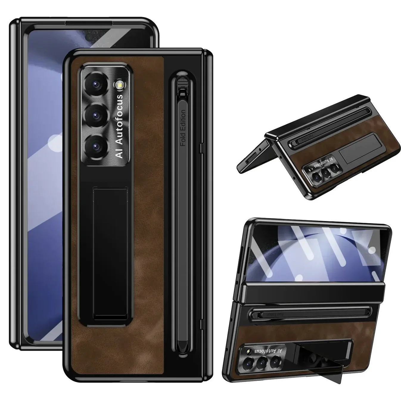 LeatherView S Pen Kickstand Case | Galaxy Z Fold 7 / 6 / 5 / 4