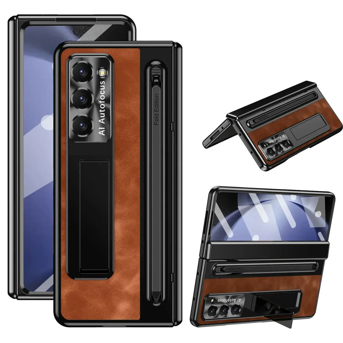 LeatherView S Pen Kickstand Case | Galaxy Z Fold 7 / 6 / 5 / 4