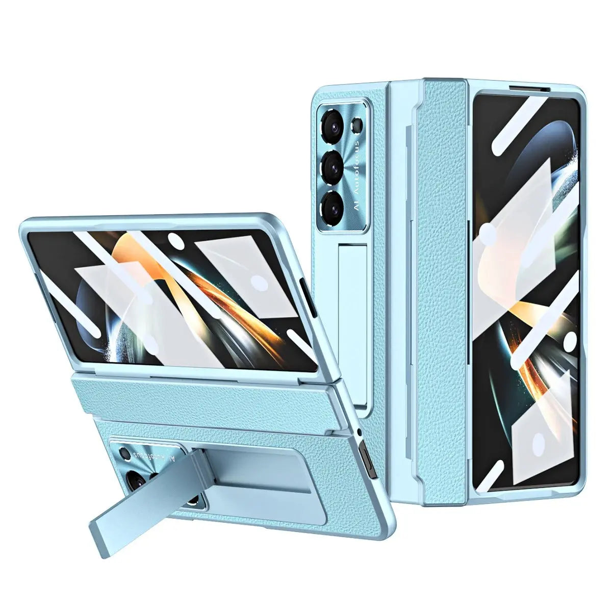 GoldEdge Leather Kickstand Case | Galaxy Z Fold 7 / 6 / 5 / 4