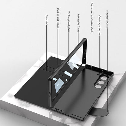 Premium Leather Shockproof Phone Case with Screen Protector & Pen Slot for Galaxy Z Fold 7