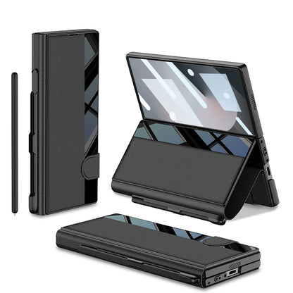 Premium Leather Shockproof Phone Case with Screen Protector & Pen Slot for Galaxy Z Fold 7
