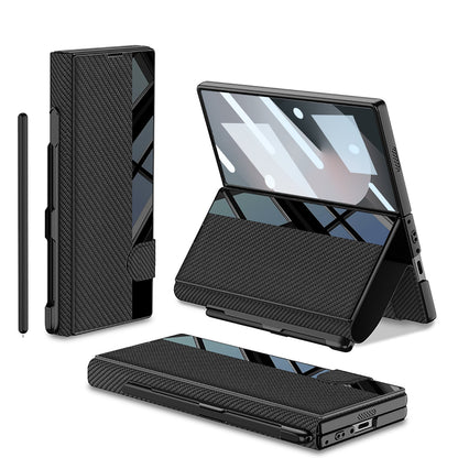 Premium Leather Shockproof Phone Case with Screen Protector & Pen Slot for Galaxy Z Fold 7