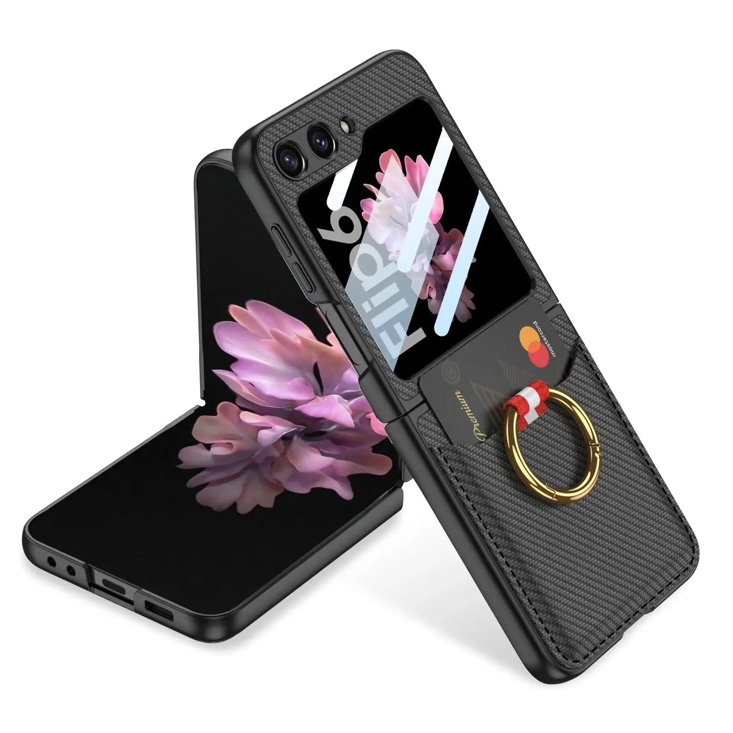 Stylish Leather Card Holder Case for Galaxy Z Flip