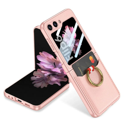 Stylish Leather Card Holder Case for Galaxy Z Flip
