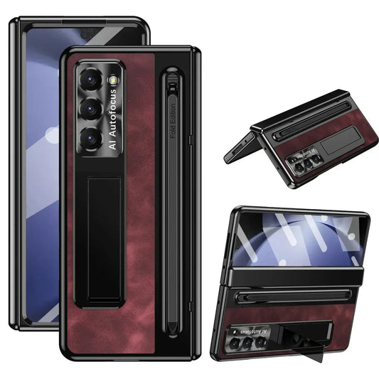 LeatherView S Pen Kickstand Case | Galaxy Z Fold 7 / 6 / 5 / 4