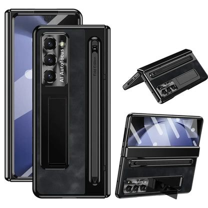 LeatherView S Pen Kickstand Case | Galaxy Z Fold 7 / 6 / 5 / 4