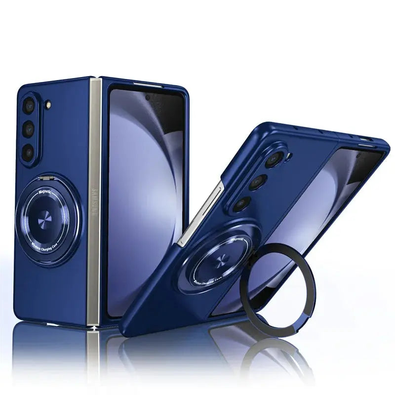 MagRing Detachable Stand Case | Galaxy Z Fold 7 / 6 / 5 / 4 – Metallic Plum