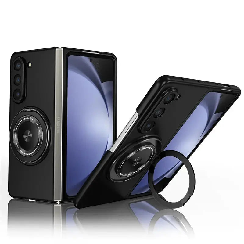 MagRing Detachable Stand Case | Galaxy Z Fold 7 / 6 / 5 / 4 – Metallic Plum