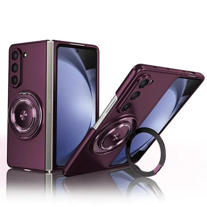 MagRing Detachable Stand Case | Galaxy Z Fold 7 / 6 / 5 / 4 – Metallic Plum