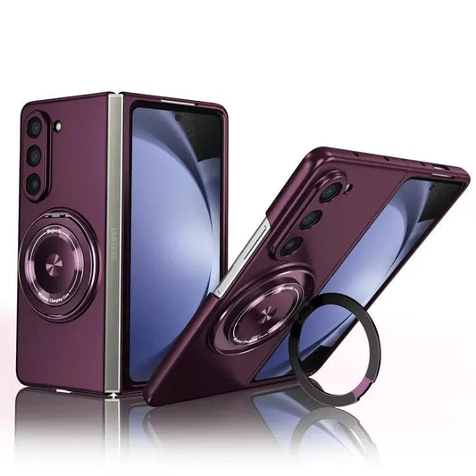 MagRing Detachable Stand Case | Galaxy Z Fold 7 / 6 / 5 / 4 – Metallic Plum