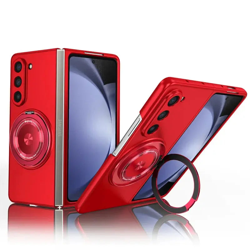 MagRing Detachable Stand Case | Galaxy Z Fold 7 / 6 / 5 / 4 – Metallic Plum