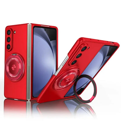 MagRing Detachable Stand Case | Galaxy Z Fold 7 / 6 / 5 / 4 – Metallic Plum