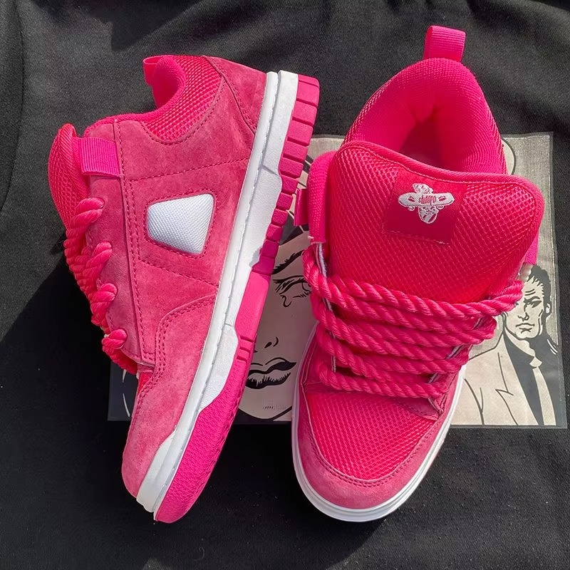 LuminoCraft™ NeonDenim Fusion Sneaker – Bold Patterned Street Platform Shoe