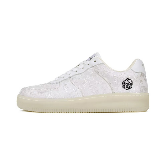 Arclenzo™ IvoryWeave Embroidered Low-Top – Lightweight Minimalist Casual Sneaker