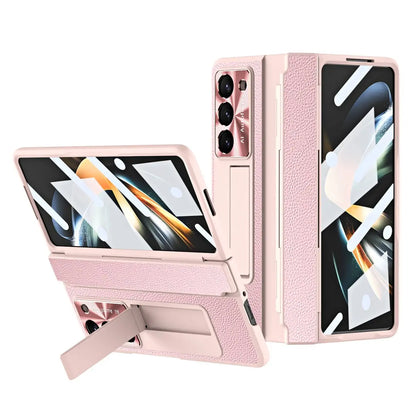 GoldEdge Leather Kickstand Case | Galaxy Z Fold 7 / 6 / 5 / 4