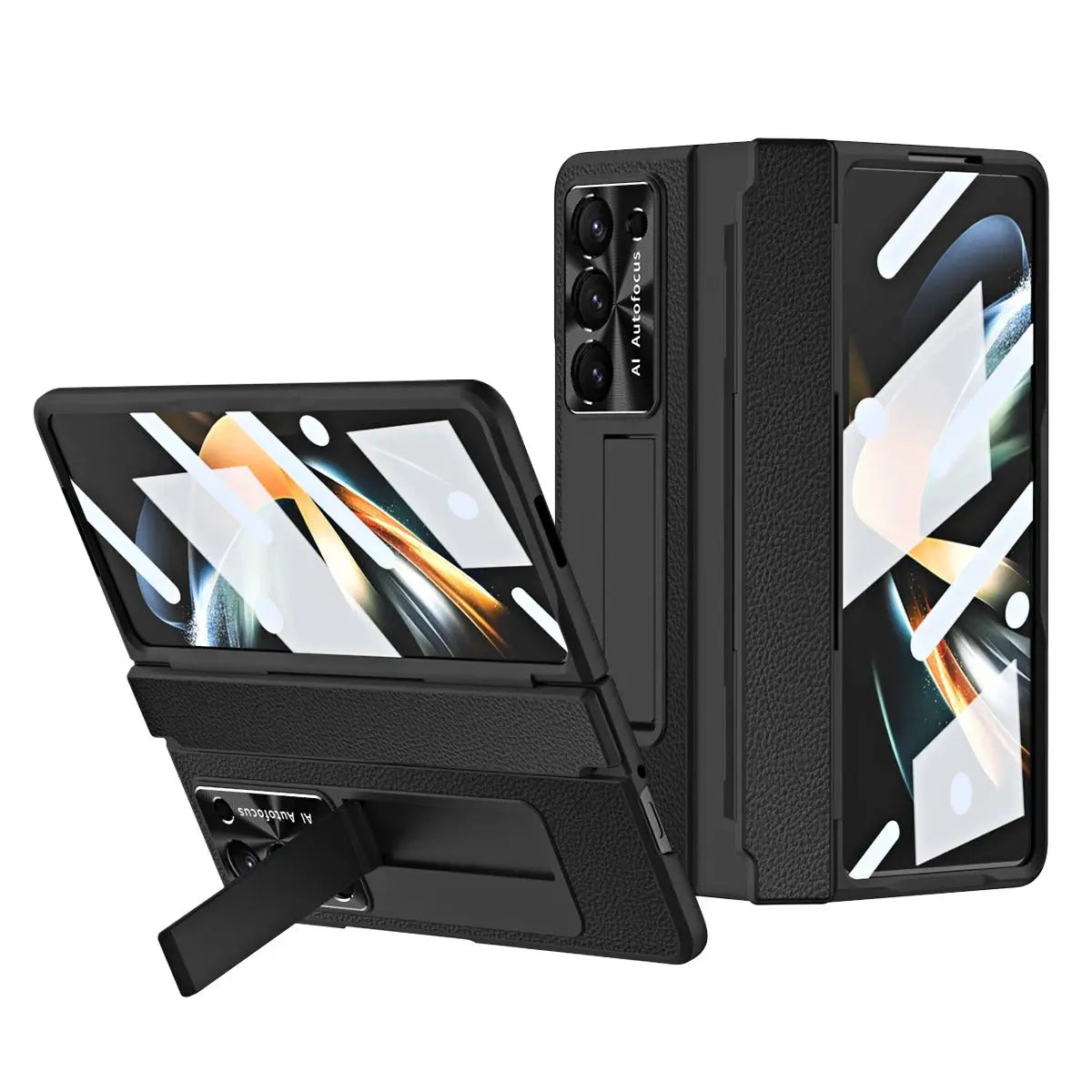 GoldEdge Leather Kickstand Case | Galaxy Z Fold 7 / 6 / 5 / 4