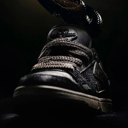 VIRIDIAN SNEAKER CO. – “Black Mamba” Textured Low-Top Retro Trainer