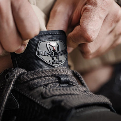 VIRIDIAN SNEAKER CO. – “Black Mamba” Textured Low-Top Retro Trainer