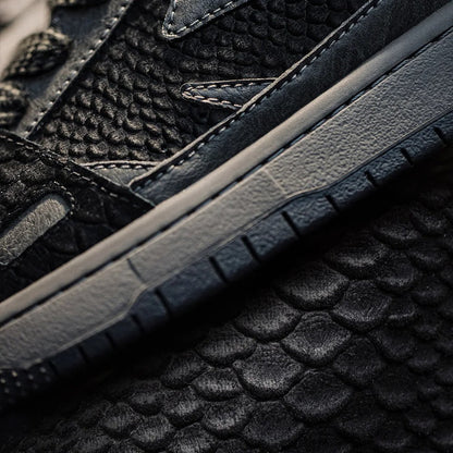 VIRIDIAN SNEAKER CO. – “Black Mamba” Textured Low-Top Retro Trainer